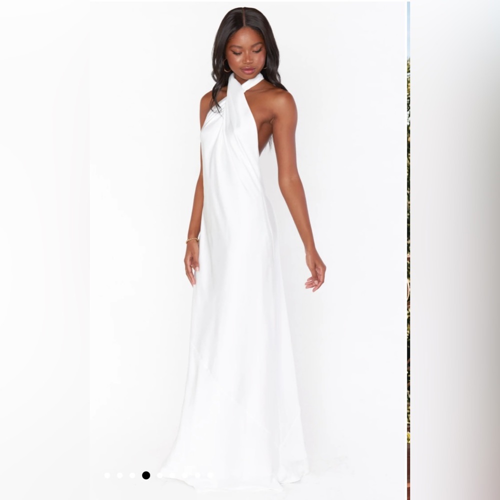 Show Me Your Mumu Elegant White Halter Dress